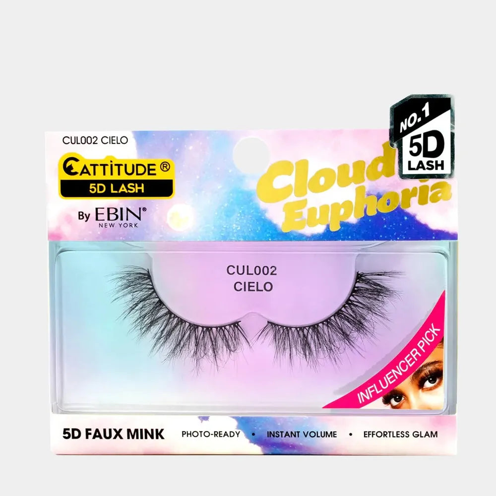 Cloud Euphoria Cattitude 5D Faux Mink Lashes by Ebin New York โ Dreamy Volume, Fluffy Texture | 6 Gorgeous Shades Available - Beauty Exchange Beauty Supply