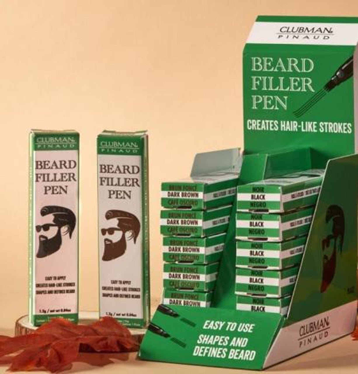 Clubman Beard Filler Pen – Black & Dark Brown, 1.2g - Beauty Exchange Beauty Supply