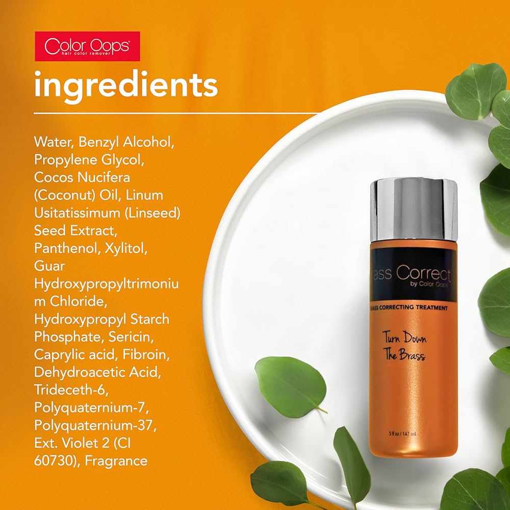 Color Oops BRASS CORRECT Purple Conditioning Treatment – Tone Down Brassiness, Boost Shine (4 fl oz) - Beauty Exchange Beauty Supply