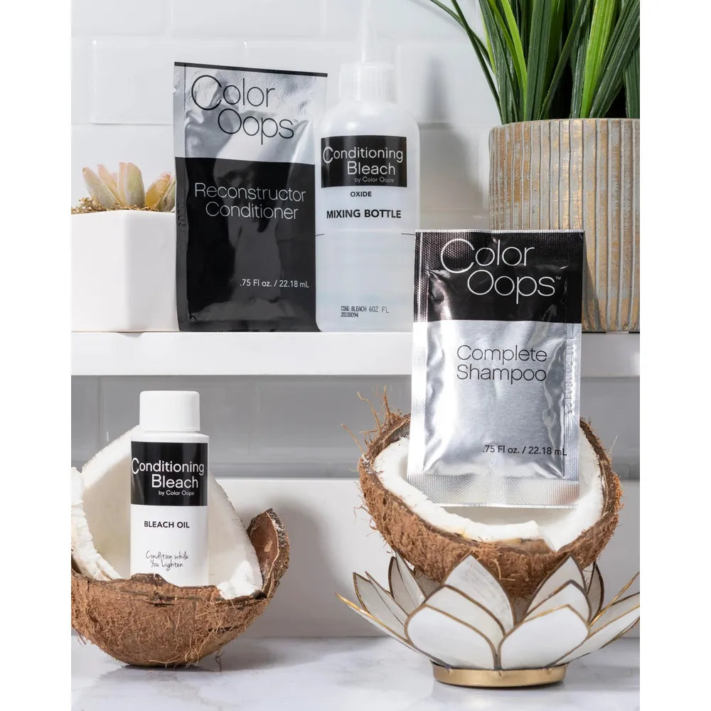 Color Oops Conditioning Bleach – Ammonia - Free Lightening Kit with Coconut Oil (1 Application) - Beauty Exchange Beauty Supply