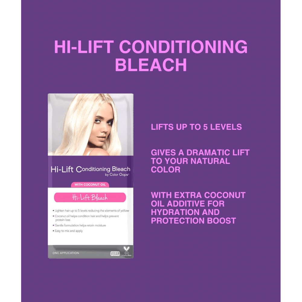 Color Oops Hi - Lift Conditioning Bleach – Ammonia - Free with Coconut Oil (1 Application) - Beauty Exchange Beauty Supply