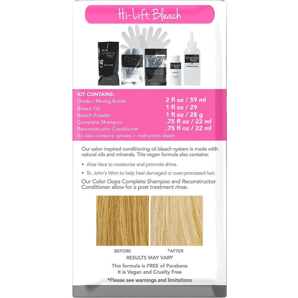 Color Oops Hi - Lift Conditioning Bleach – Ammonia - Free with Coconut Oil (1 Application) - Beauty Exchange Beauty Supply