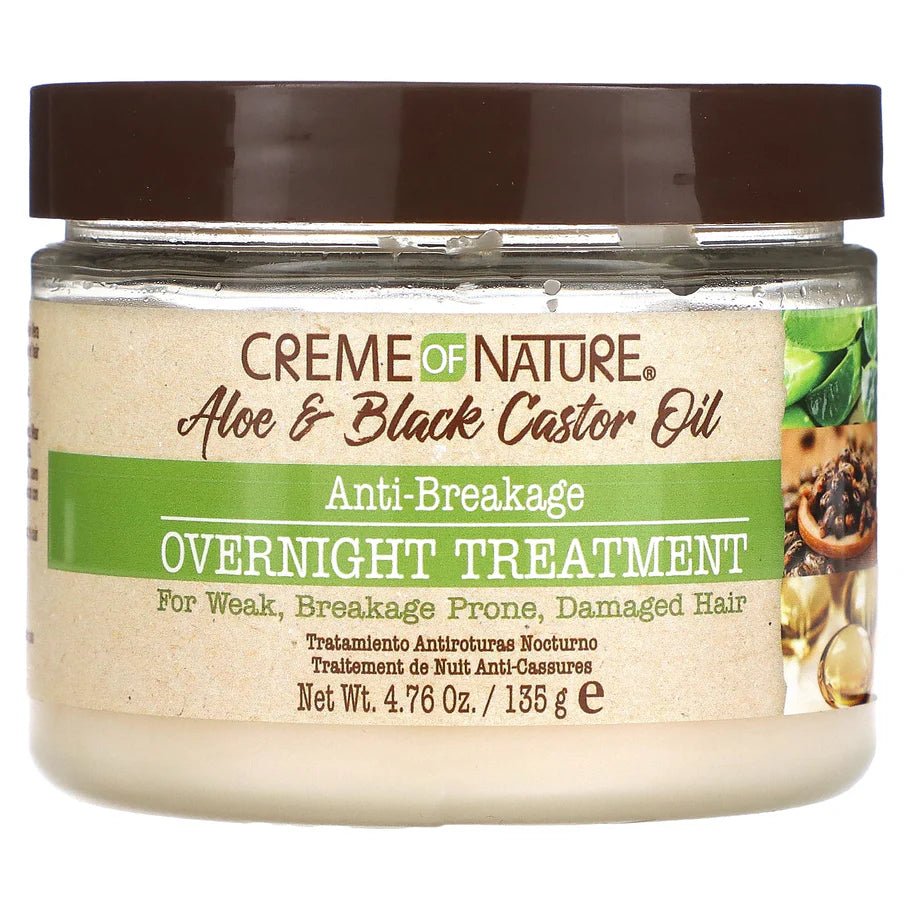 Creme Of Nature Anti - Breakage Overnight Treatment - Aloe & Black Castor Oil (Reduces Breakage & Restores Moisture While You Sleep) - 4.76 oz - Beauty Exchange Beauty Supply