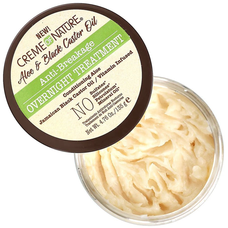 Creme Of Nature Anti - Breakage Overnight Treatment - Aloe & Black Castor Oil (Reduces Breakage & Restores Moisture While You Sleep) - 4.76 oz - Beauty Exchange Beauty Supply