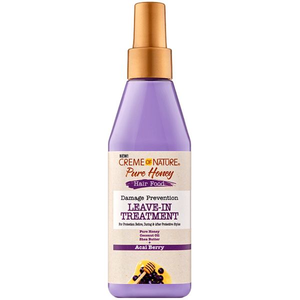 Creme of Nature Pure Honey Hair Food Honey + Acai Berry Damage Prevention Leave - In Treatment 8 oz - Beauty Exchange Beauty Supply