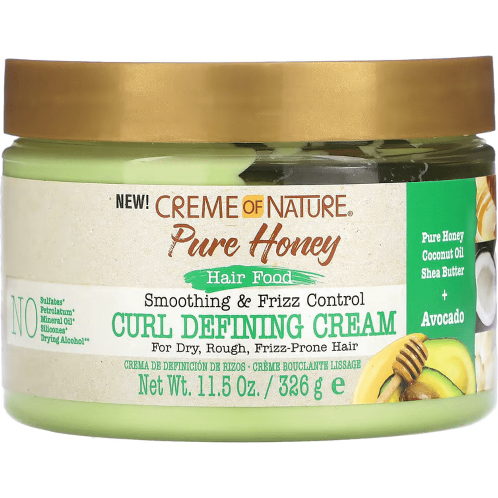 Creme Of Nature Pure Honey Hair Food Smoothing & Frizz Control Curl Defining Cream | (Controls Frizz & Defines Curls, Nourishing and Moisturizing) - 11.5 oz - Beauty Exchange Beauty Supply