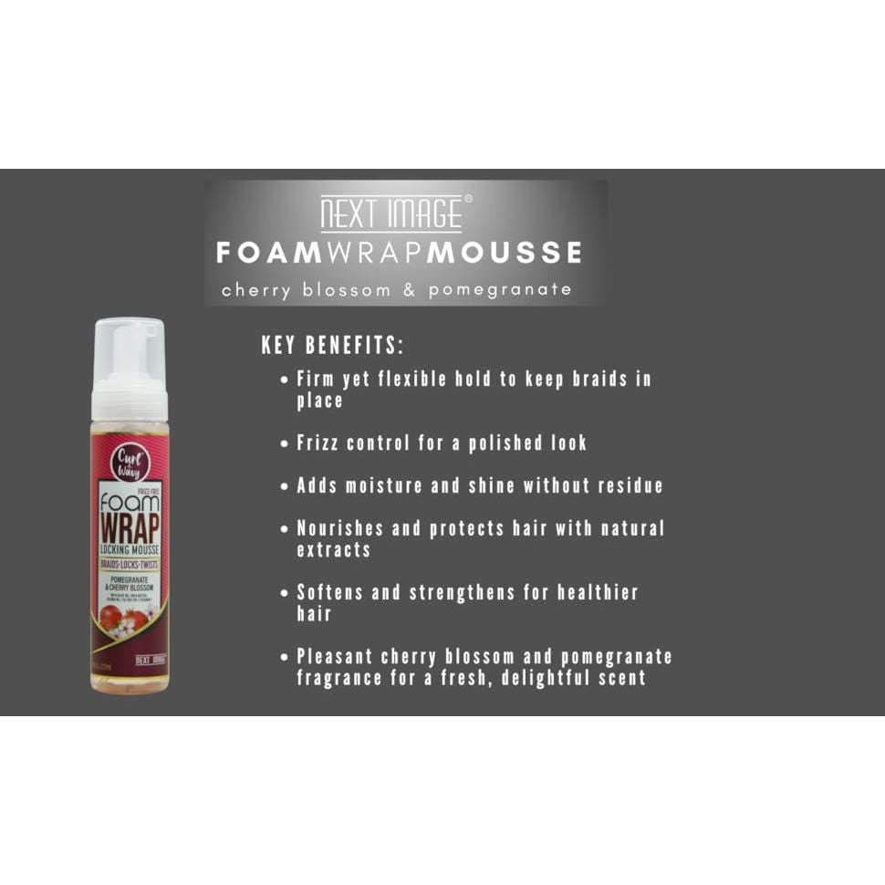 Curl & Wavy Foam Wrap Locking Mousse | 3 Unique Variants - Olive & Avocado, Black Castor & Argan, Pomegranate & Cherry Blossom | 8oz - Beauty Exchange Beauty Supply
