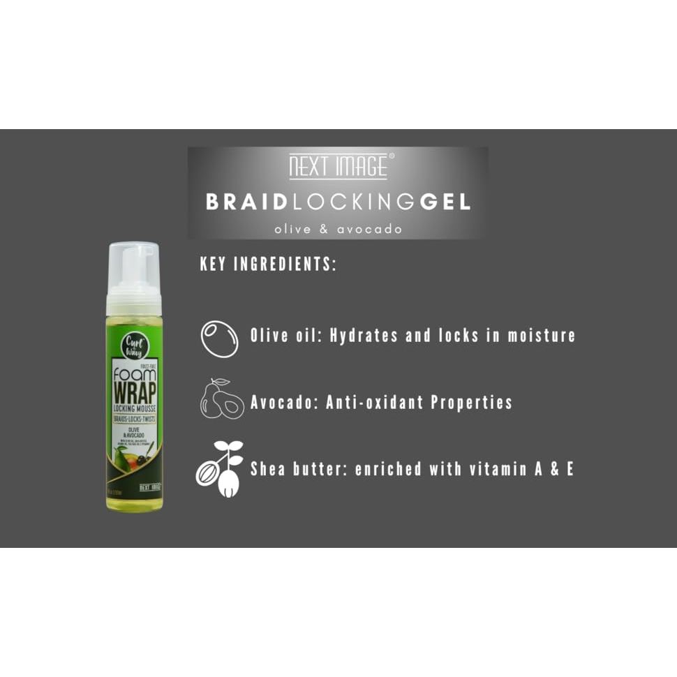 Curl & Wavy Foam Wrap Locking Mousse | 3 Unique Variants - Olive & Avocado, Black Castor & Argan, Pomegranate & Cherry Blossom | 8oz - Beauty Exchange Beauty Supply