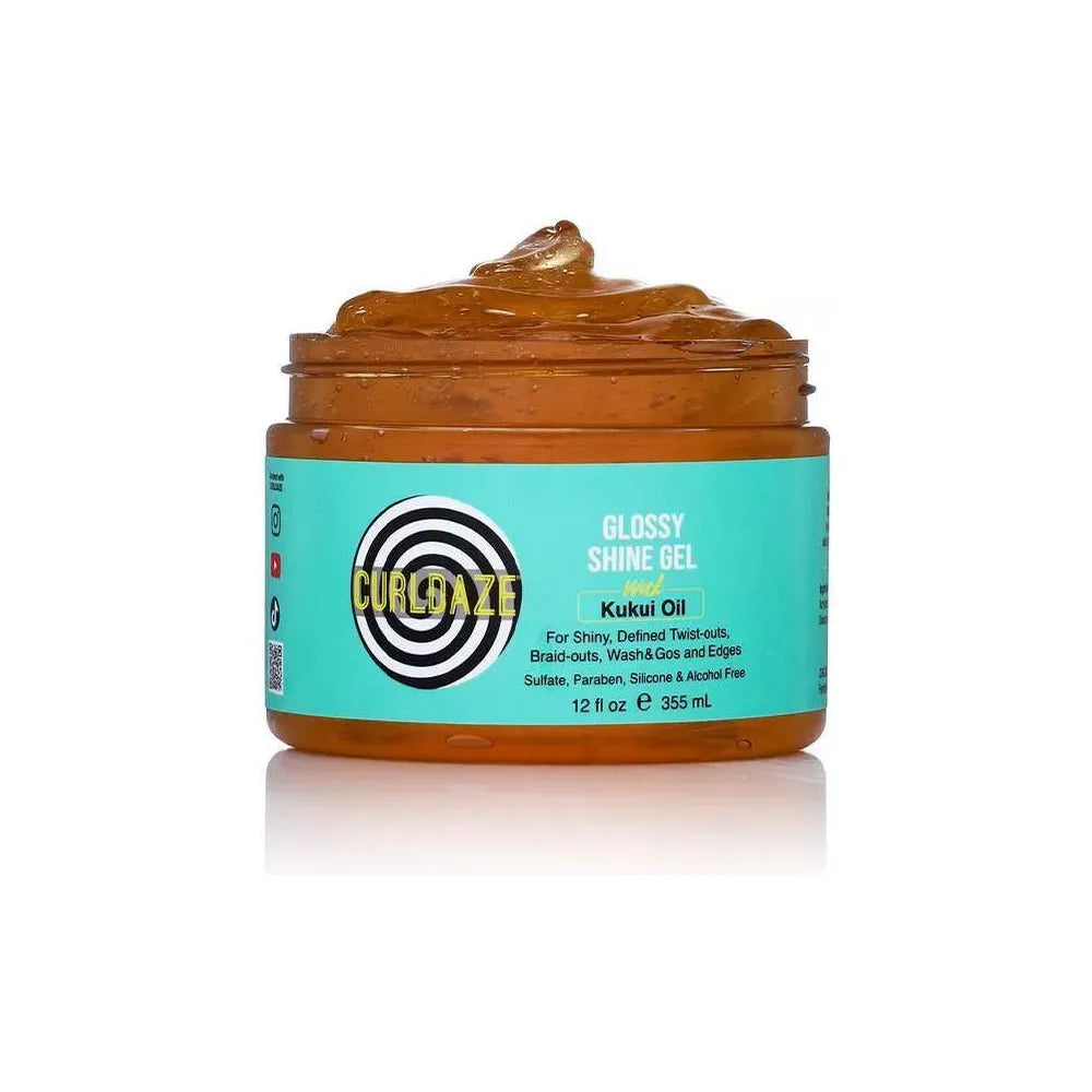 CurlDaze Shine Gel with Kukui Oil | High Shine • Curl Definition • Frizz Control – 12 fl oz - Beauty Exchange Beauty Supply