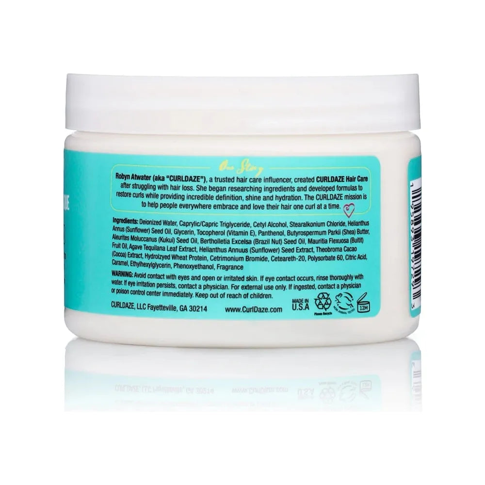 CurlDaze Silky Hydration Intense Deep Conditioning Masque | Repair โข Moisturize โข Soften Dry, Damaged, or Color - Treated Hair โ 12 oz - Beauty Exchange Beauty Supply