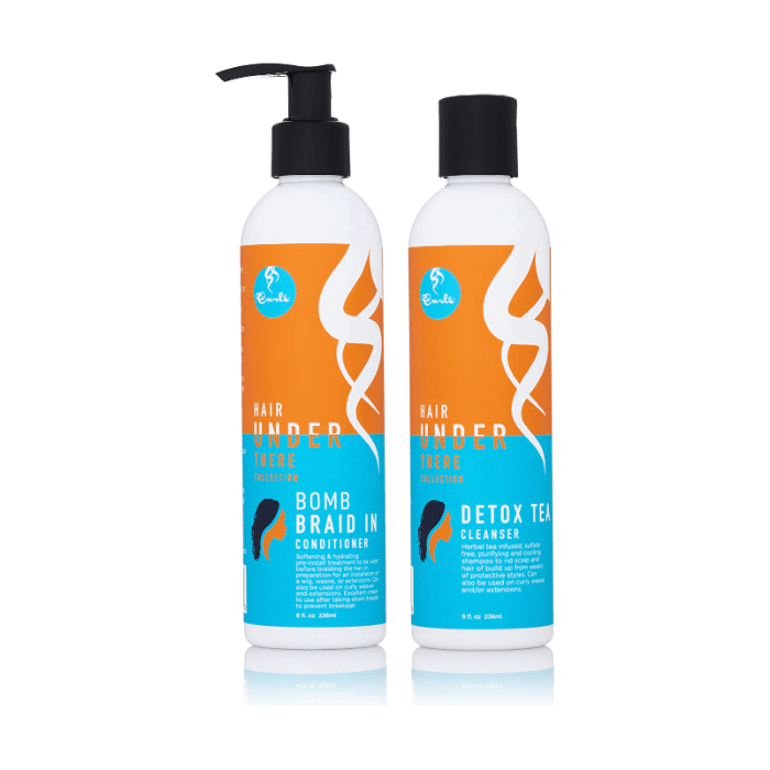 Curls Hair Under There Detox & Braid Care Duo – 8 oz (Choose: Cleansing Shampoo or Braid - In Conditioner) - Beauty Exchange Beauty Supply