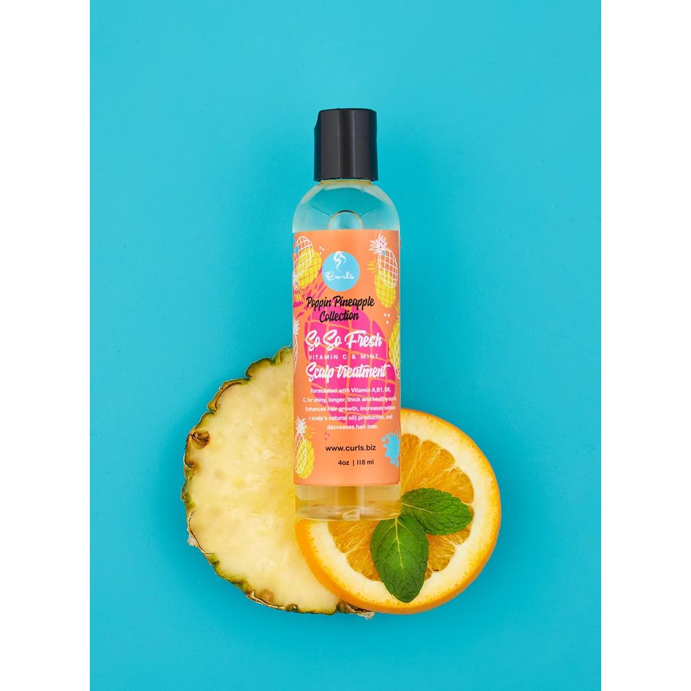 CURLS Poppin Pineapple So So Fresh Vitamin C Scalp Treatment - 4 Oz | Shiny, Thick, Healthy Hair Starts at the Scalp! - Beauty Exchange Beauty Supply
