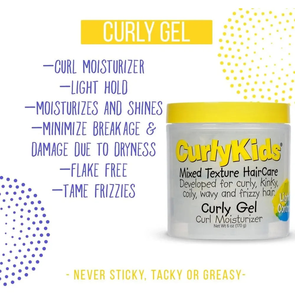 Curly Kids Mixed Texture Haircare | 2 Variants - Curly Gel & Frizz Control Paste | Curly, Coily & Wavy Hair – 6oz - Beauty Exchange Beauty Supply
