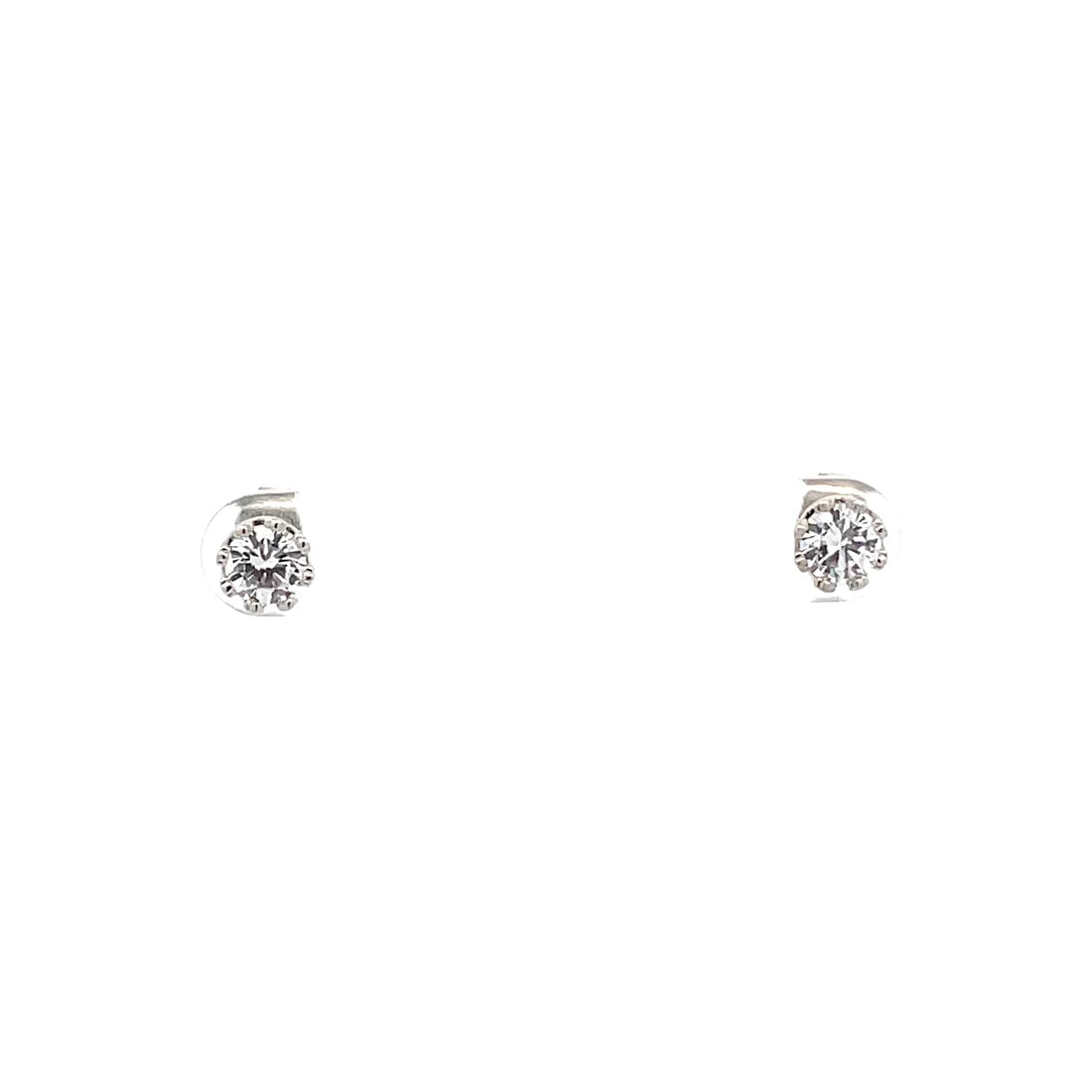 The One Jewelry Crown Stud CZ Round Earrings