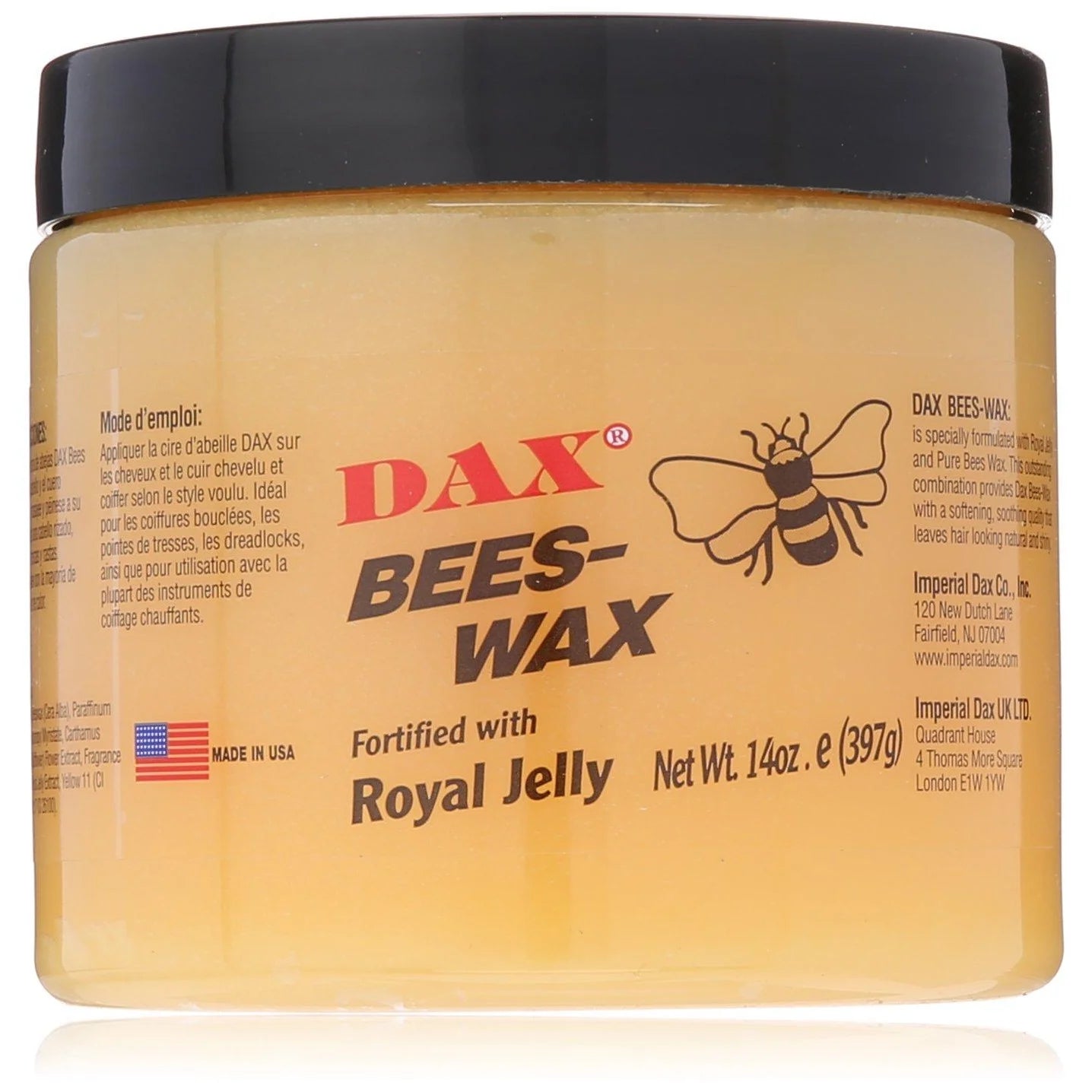DAX Beeswax – Styling Wax with Royal Jelly – 7.5 oz & 14 oz - Beauty Exchange Beauty Supply