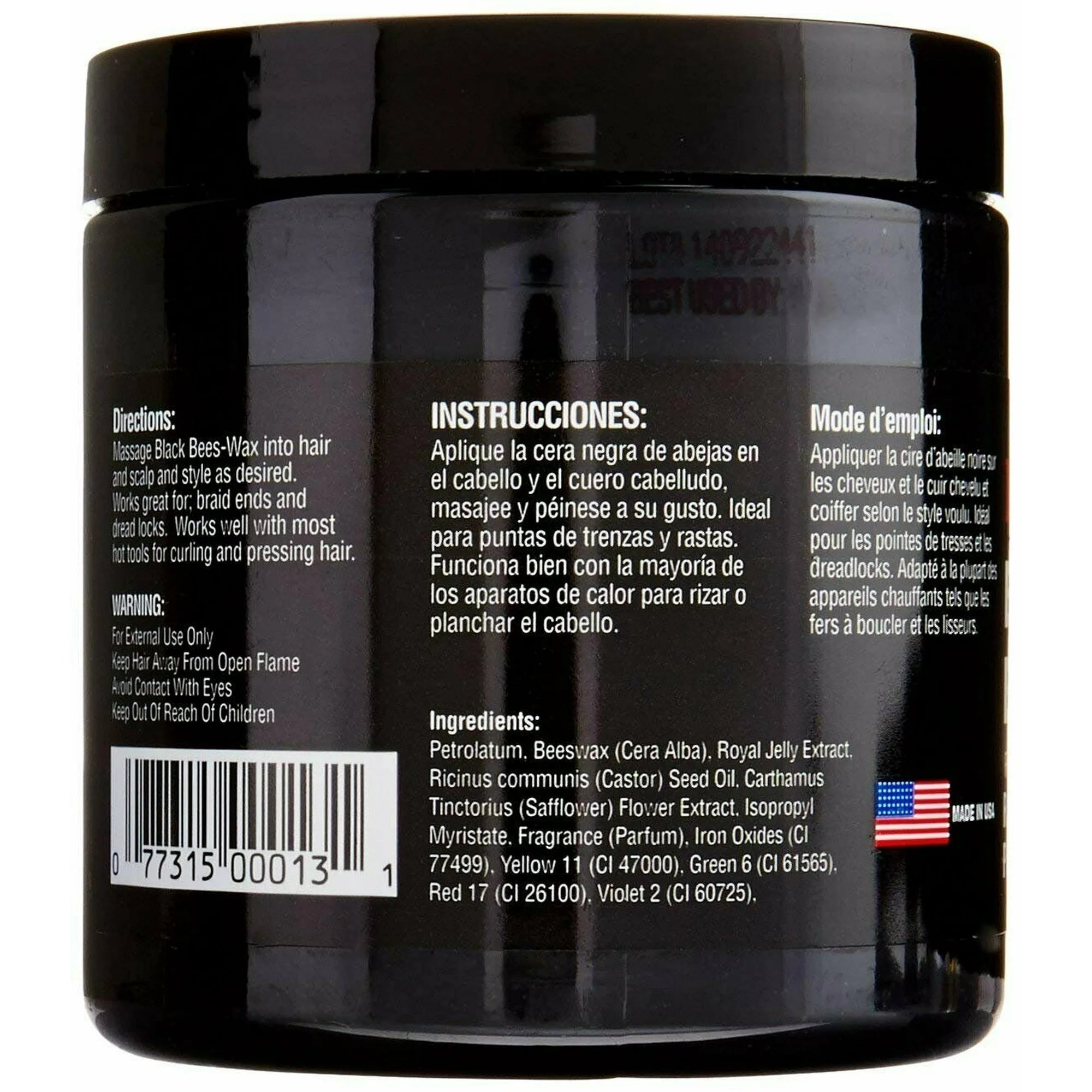 DAX Black Beeswax – Extra Hold & Shine for Braids – 7.5 oz - Beauty Exchange Beauty Supply