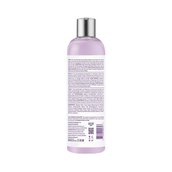Design Essentials Agave & Lavender Moisturizing & Detangling Conditioner – Silk Press & Blow - Dry Collection (12oz) - Beauty Exchange Beauty Supply