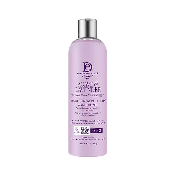 Design Essentials Agave & Lavender Moisturizing & Detangling Conditioner – Silk Press & Blow - Dry Collection (12oz) - Beauty Exchange Beauty Supply