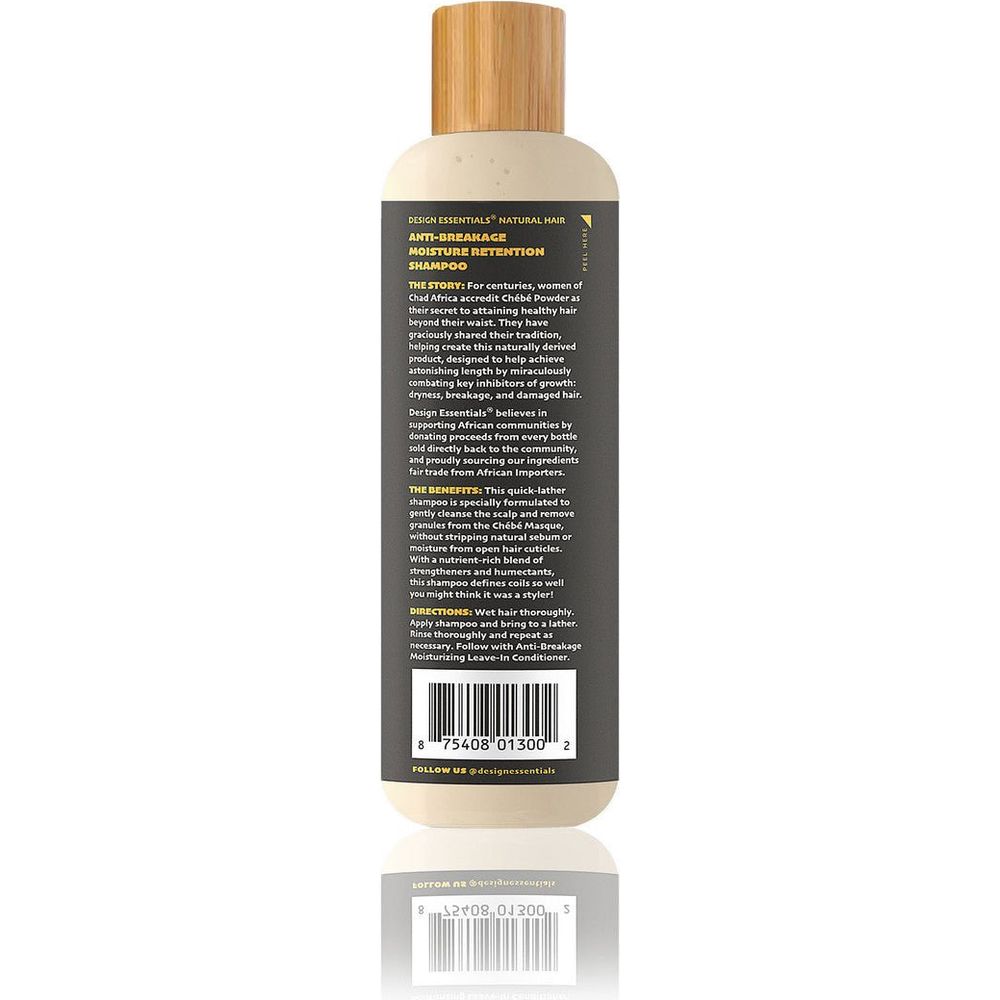 Design Essentials Chebe Anti - Breakage Moisture Retention Shampoo – Strengthening & Hydrating Cleanser for Dry, Fragile Hair (12oz) - Beauty Exchange Beauty Supply