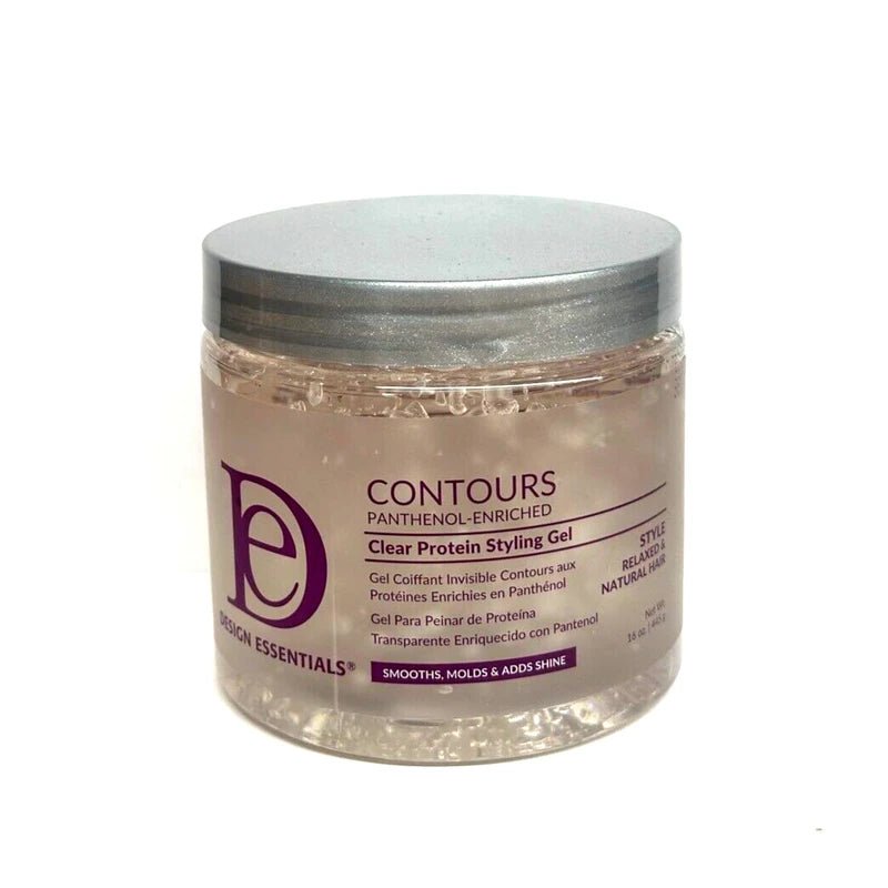 Design Essentials Contours Protein Styling Gel 16 oz – Strong Hold, Protein - Infused Definition for All Hair Types - Beauty Exchange Beauty Supply