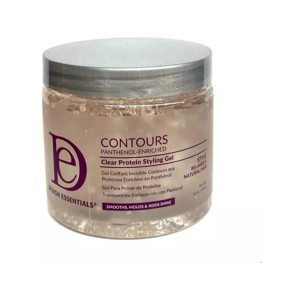 Design Essentials Contours Protein Styling Gel 16 oz – Strong Hold, Protein - Infused Definition for All Hair Types - Beauty Exchange Beauty Supply