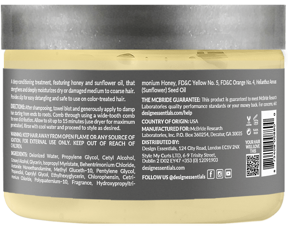 Design Essentials Honey Crème Moisture Retention Masque - Beauty Exchange Beauty Supply