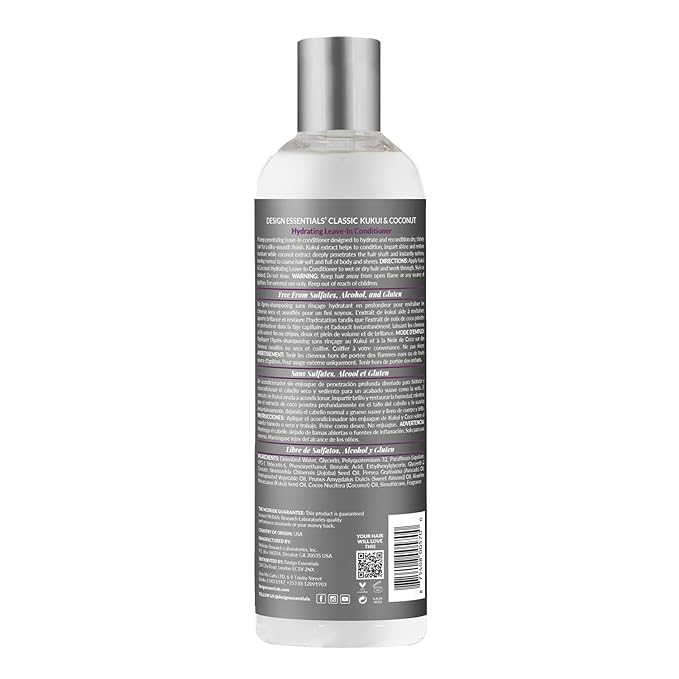 Design Essentials Kukui & Coconut Leave - In Conditioner – 12 oz - Beauty Exchange Beauty Supply