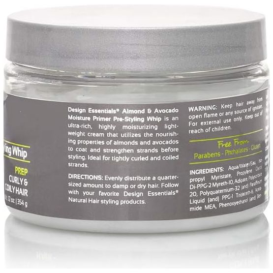 Design Essentials Moisture Primer Pre - Styling Whip 12 oz – Smooth, Hydrate & Prep Hair for Flawless Styling - Beauty Exchange Beauty Supply