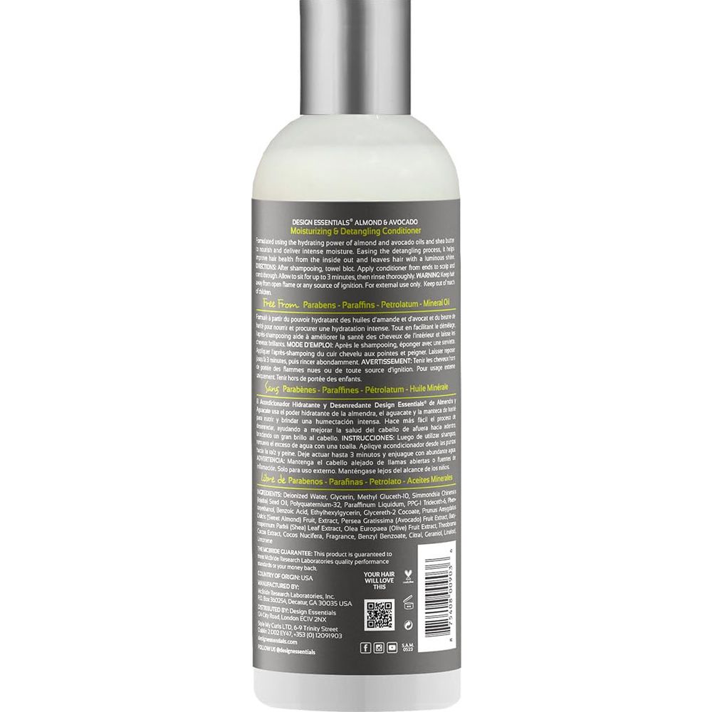 Design Essentials Natural Almond & Avocado Conditioner – Moisturizes, Detangles & Softens – 12 oz - Beauty Exchange Beauty Supply