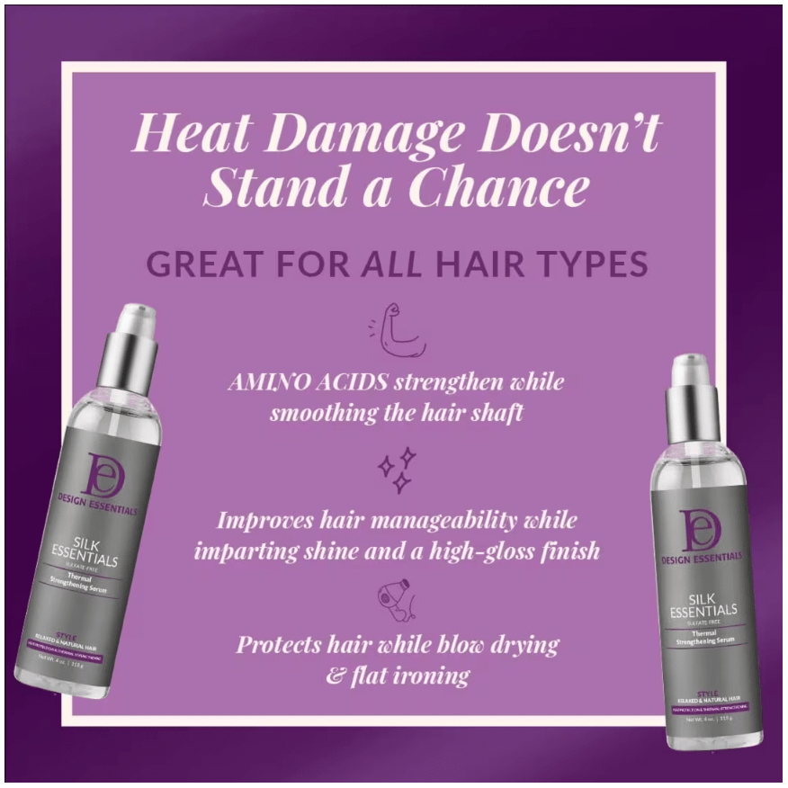 Design Essentials Thermal Strengthening Serum – Protects, Strengthens & Adds Shine – 4 oz - Beauty Exchange Beauty Supply
