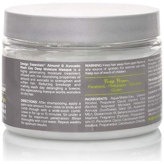 Design Essentials Wash Day Deep Moisture Masque 12 oz โ Intense Hydration & Slip for Curly, Coily, and Natural Hair - Beauty Exchange Beauty Supply