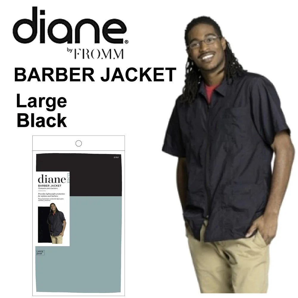 Diane Men’s Barber Jacket – Lightweight, Zippered Grooming Wear - Beauty Exchange Beauty Supply