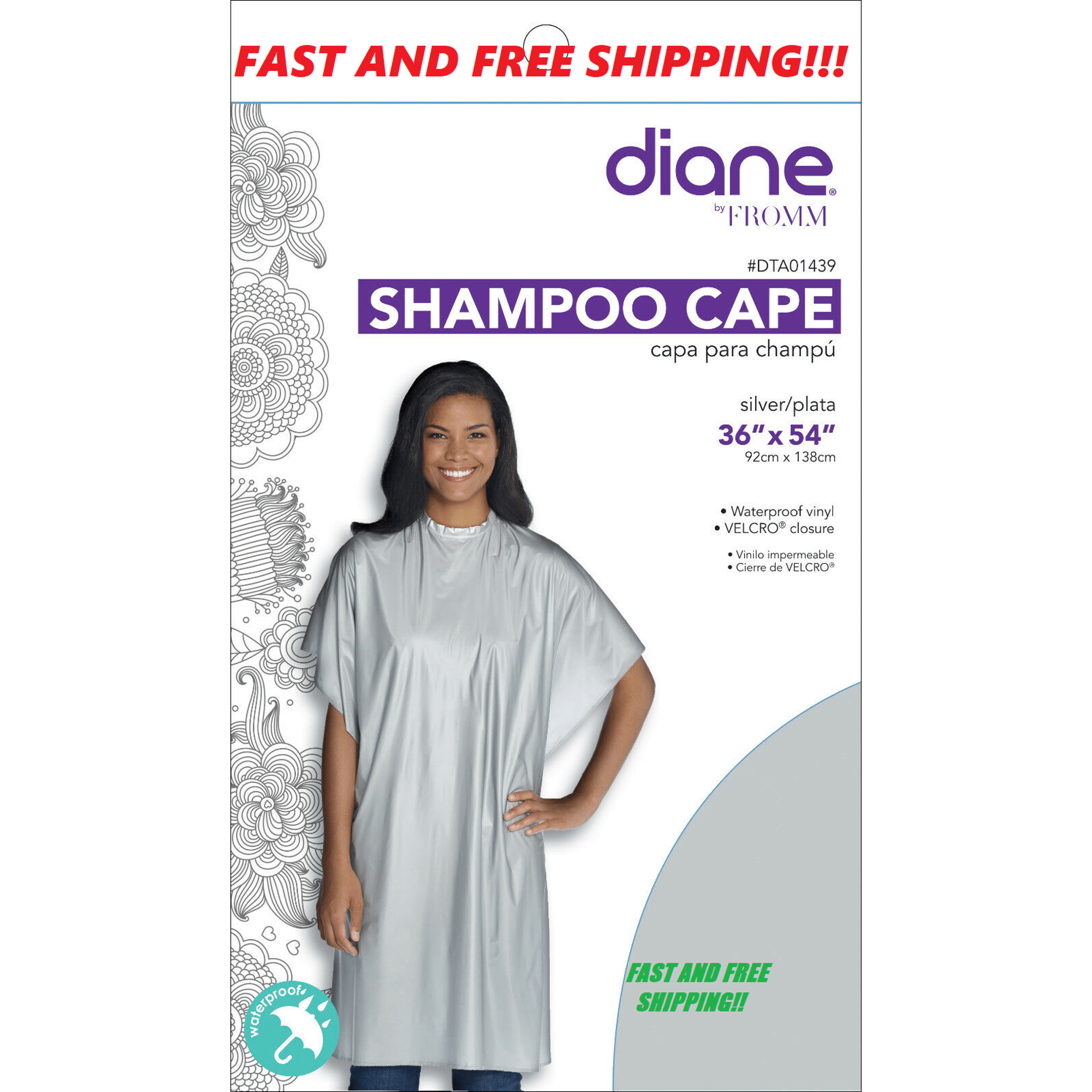 Diane Shampoo Cape โ Water - Resistant, Lightweight Salon Cape - Beauty Exchange Beauty Supply