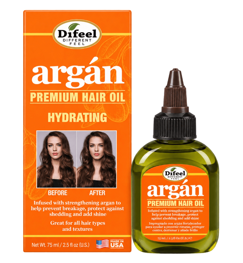 Difeel Argan Hydrating Hair Oil – 2.5 oz - Beauty Exchange Beauty Supply