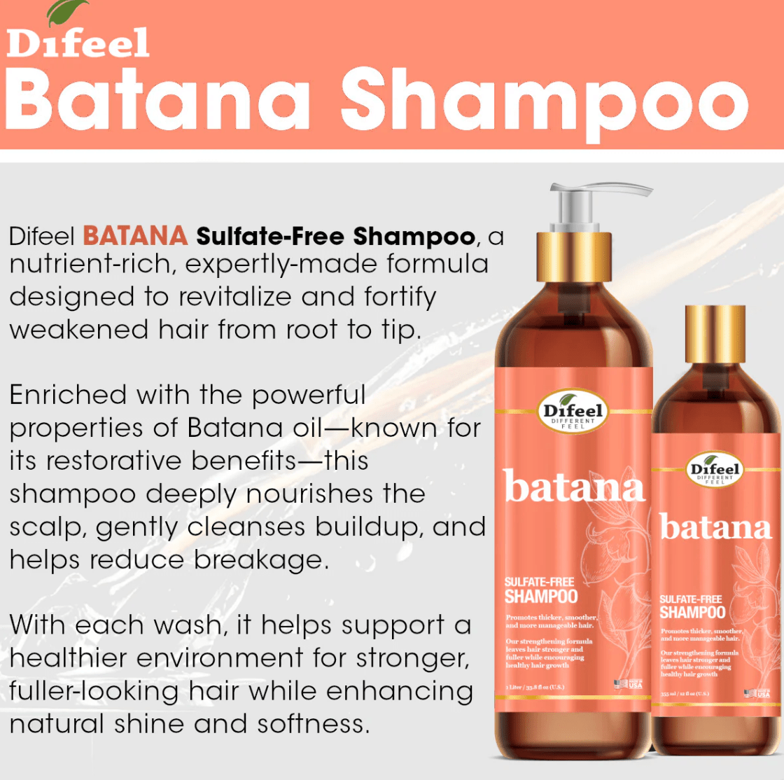 Difeel Batana Shampoo & Conditioner โ 12 oz - Beauty Exchange Beauty Supply