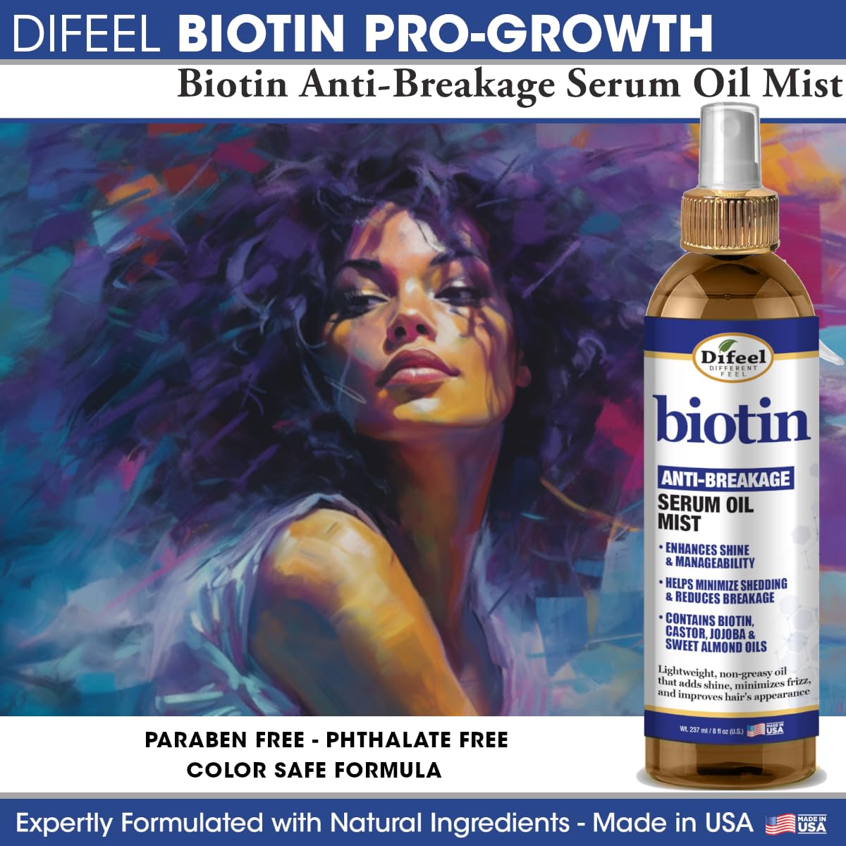 Difeel Biotin Anti - Breakage Serum Oil Mist 8 oz - Beauty Exchange Beauty Supply