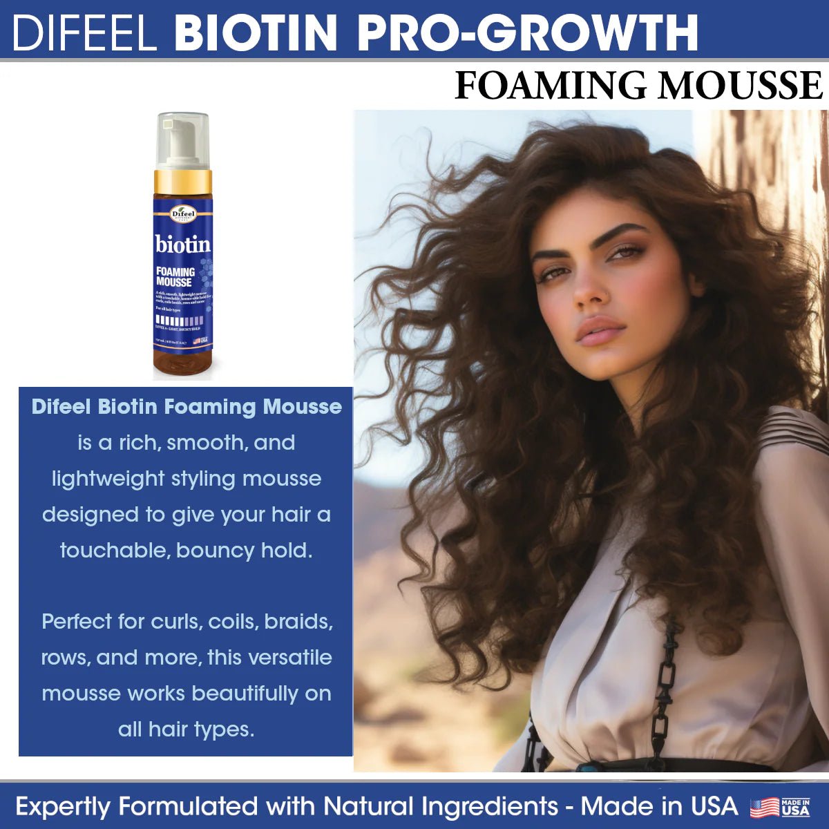 Difeel Foaming Hair Mousse – 8 oz - Beauty Exchange Beauty Supply