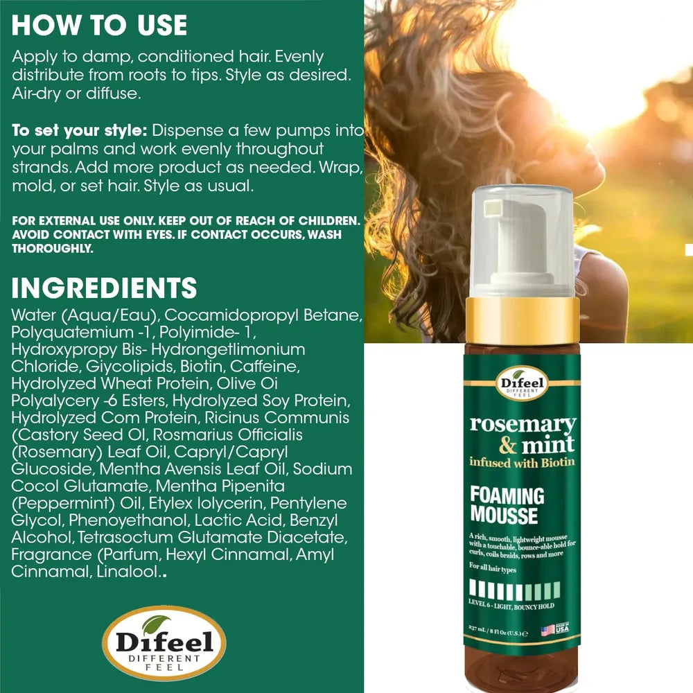 Difeel Foaming Hair Mousse – 8 oz - Beauty Exchange Beauty Supply