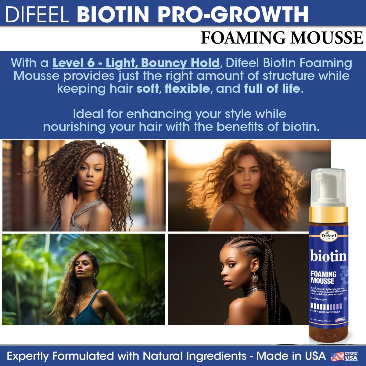 Difeel Foaming Hair Mousse – 8 oz - Beauty Exchange Beauty Supply