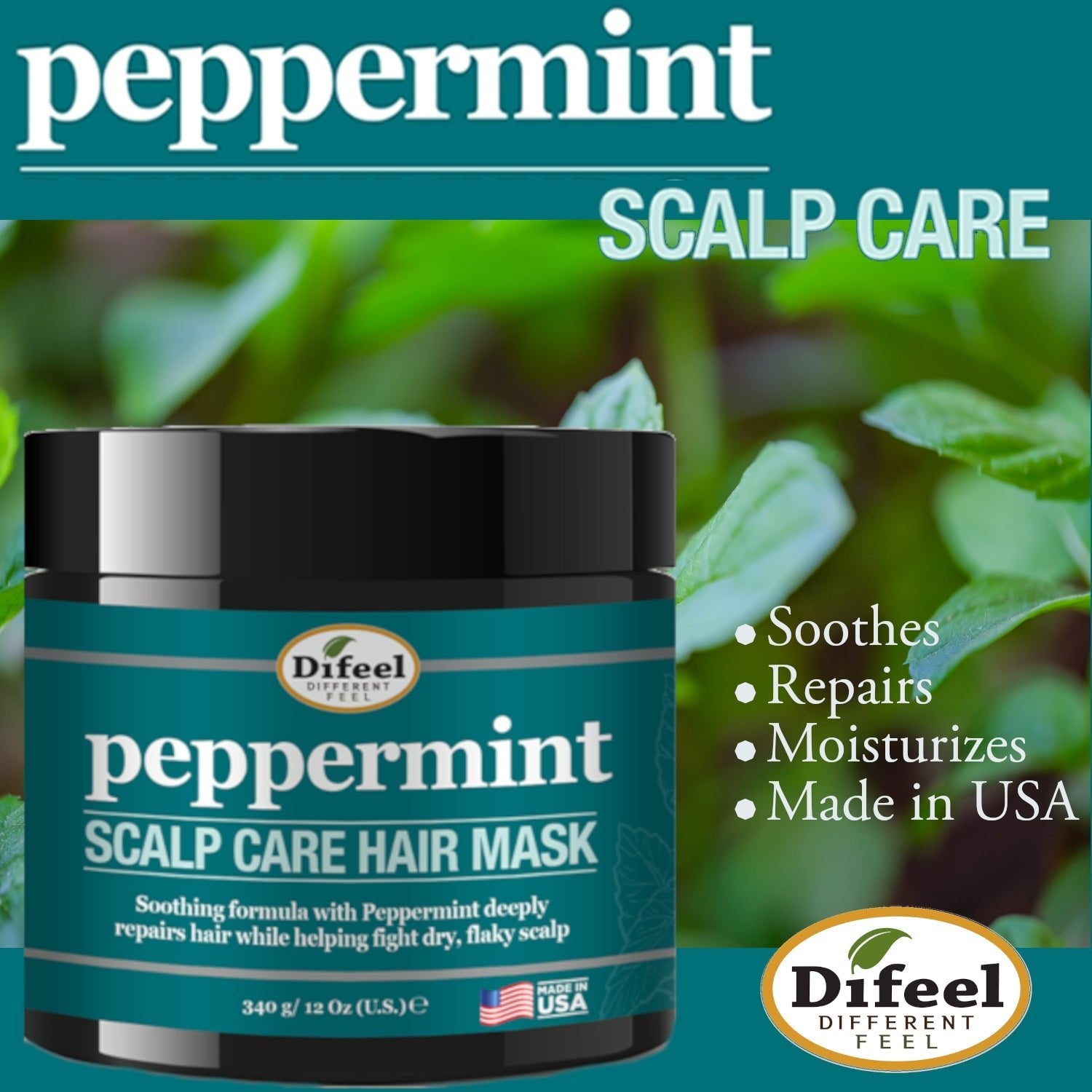 Difeel Peppermint Scalp Care Hair Mask – 12 oz - Beauty Exchange Beauty Supply