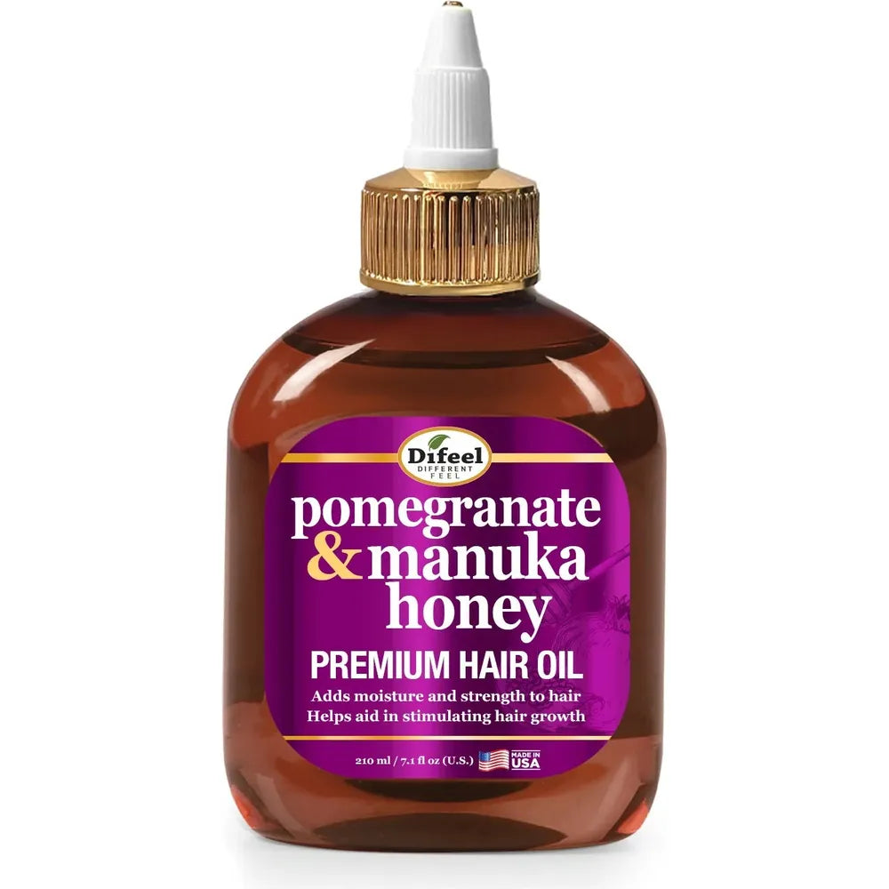 Difeel Pomegranate & Manuka Honey Premium Hair Oil | Deep Nourishment & Radiant Shine | 2 Sizes – 7.1 oz & 8 oz - Beauty Exchange Beauty Supply