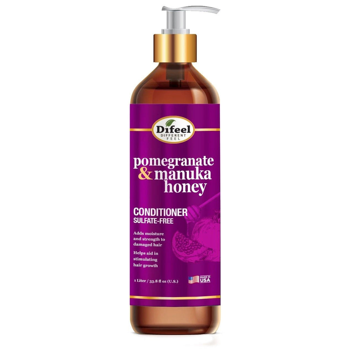 Difeel Pomegranate & Manuka Honey Sulfate-Free Conditioner – 33.8 oz - Beauty Exchange Beauty Supply