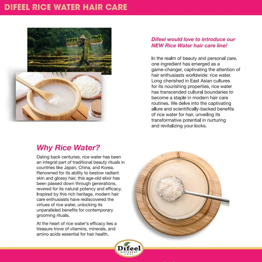 Difeel Rice Water Premium Hair Oil – 8 oz - Beauty Exchange Beauty Supply