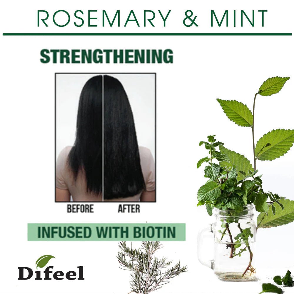 Difeel Rosemary & Mint Strengthening Shampoo & Conditioner with Biotin - Beauty Exchange Beauty Supply