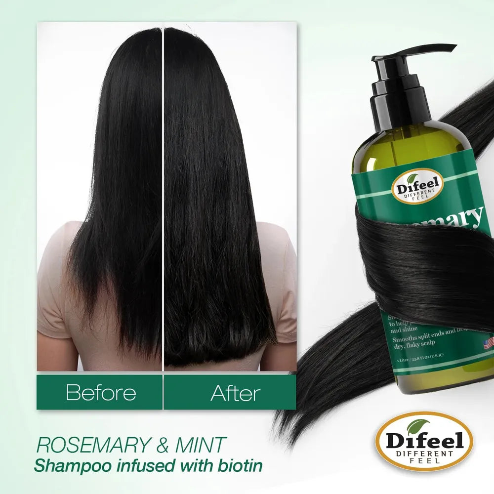Difeel Rosemary & Mint Strengthening Shampoo & Conditioner with Biotin - Beauty Exchange Beauty Supply