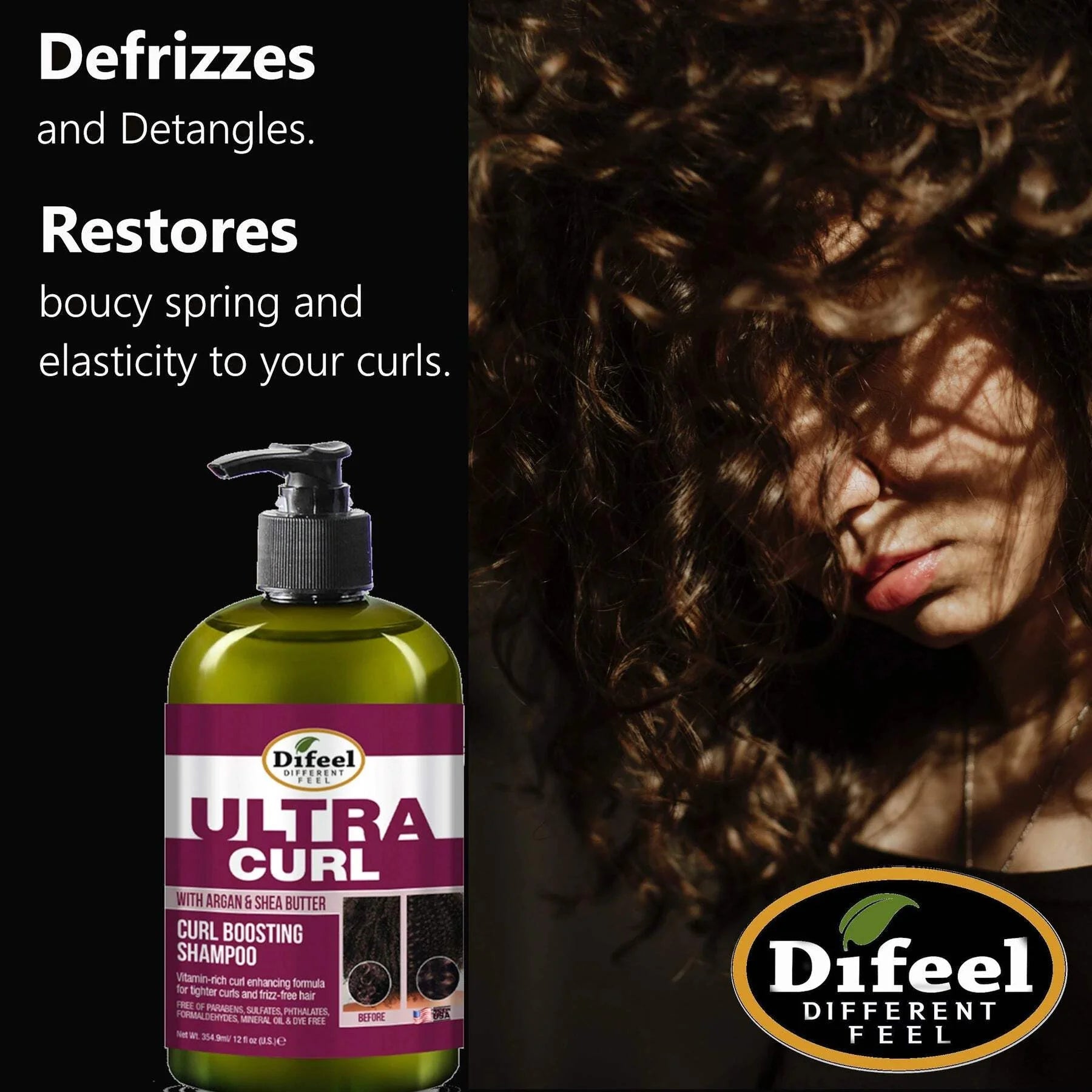 Difeel Ultra Curl Boosting Shampoo – 12 oz - Beauty Exchange Beauty Supply
