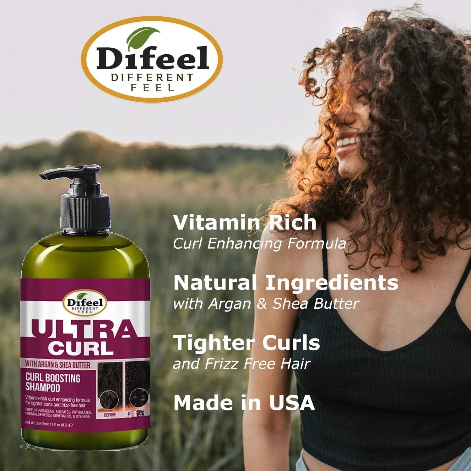 Difeel Ultra Curl Boosting Shampoo – 12 oz - Beauty Exchange Beauty Supply