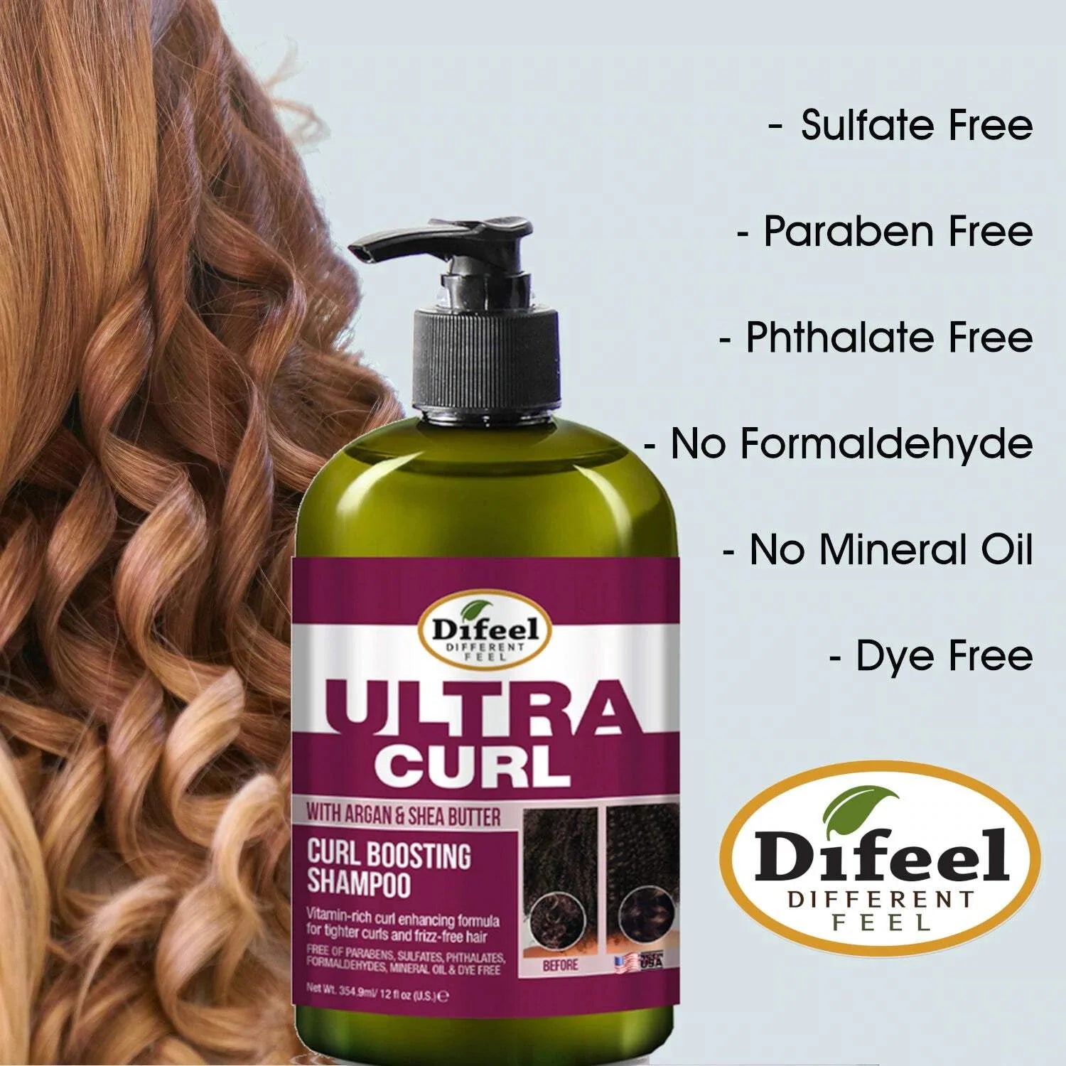 Difeel Ultra Curl Boosting Shampoo – 12 oz - Beauty Exchange Beauty Supply