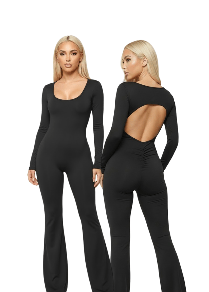 DODO Backless High - Waisted Flared Jumpsuit - Beauty Exchange Beauty Supply