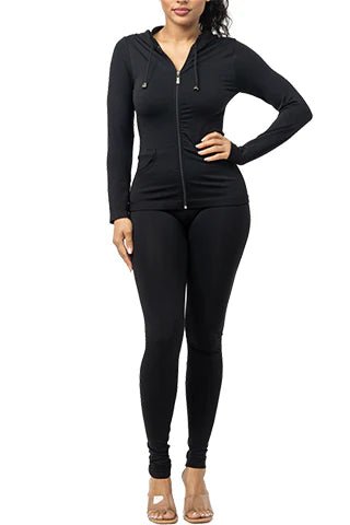 DODO Basic Seamless Hoodie Zip Up Set - Beauty Exchange Beauty Supply